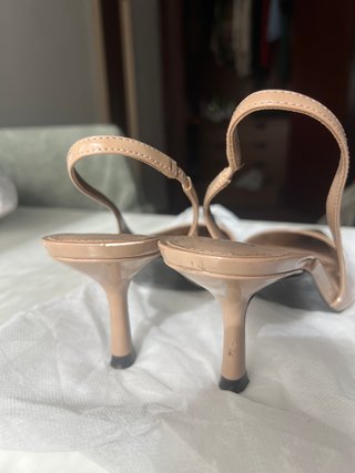 Zapatos Mango tacón punta beige talla 38