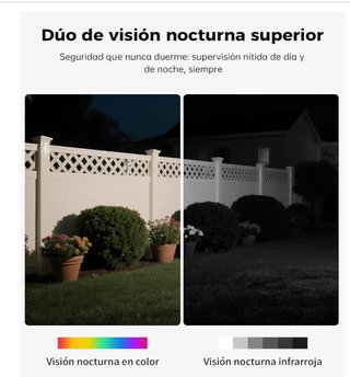 Cámara Solar Vigilancia Exterior 2K WiFi