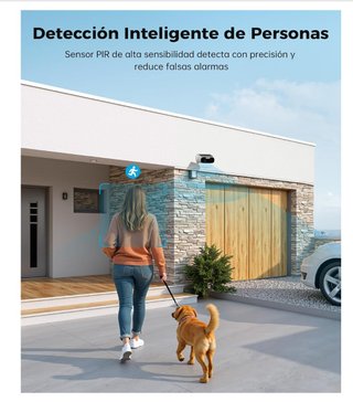 Cámara Solar Vigilancia Exterior 2K WiFi
