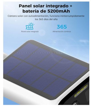 Cámara Solar Vigilancia Exterior 2K WiFi
