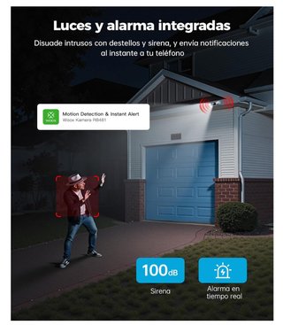 Cámara Solar Vigilancia Exterior 2K WiFi