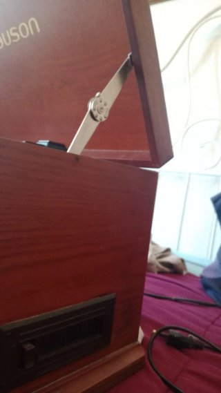 Equipo de música vintage madera y plata