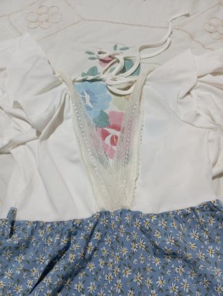 Vestido Verano Mujer Floral Azul Blanco