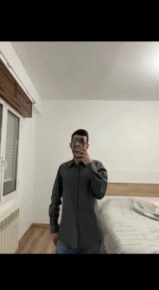 Camisa Zara Gris Manga Larga