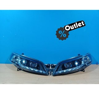 NM FAROS PARA OPEL VECTRA B 96-98 LUZ DIURNA LED FONDO NEGRO