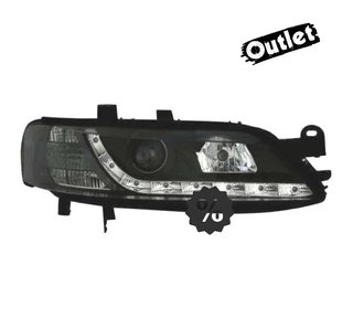NM FAROS PARA OPEL VECTRA B 96-98 LUZ DIURNA LED FONDO NEGRO