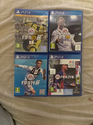 Lote 4 Juegos FIFA PS4: 17, 18, 19, 21