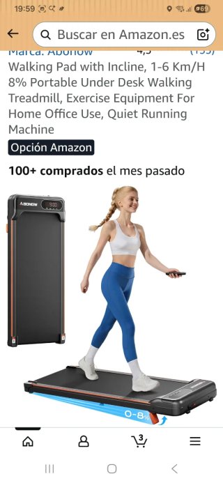 Cinta de correr portátil plegable