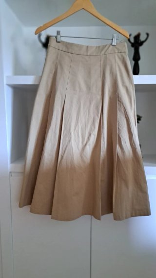 Falda midi tablas camel Mango Talla S