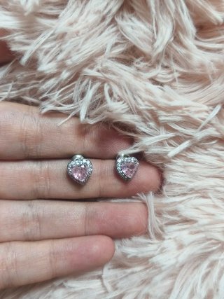 Conjunto Pandora Corazón Rosa y Dorado
