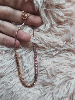 Conjunto Pandora Corazón Rosa y Dorado