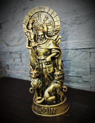 Scultura Odino Vichingo Statua Norrena Nordico