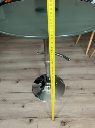 Mesa alta cristal y metal 80cm