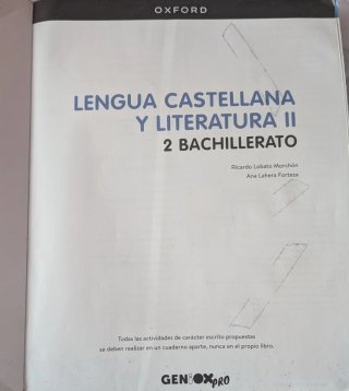 Lengua castellana y literatura II, 2° Bachillerato