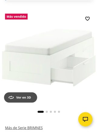 Cama individual Ikea con cajones