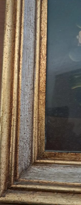 Dipinto floreale con cornice dorata