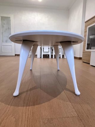 Mesa de centro diseño ovalada blanca