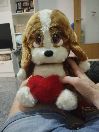Peluche perro corazón