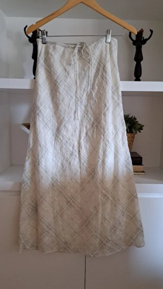 Falda midi lino Mango Talla S