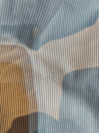 Camisa Calvin Klein Rayas Azul Talla XL