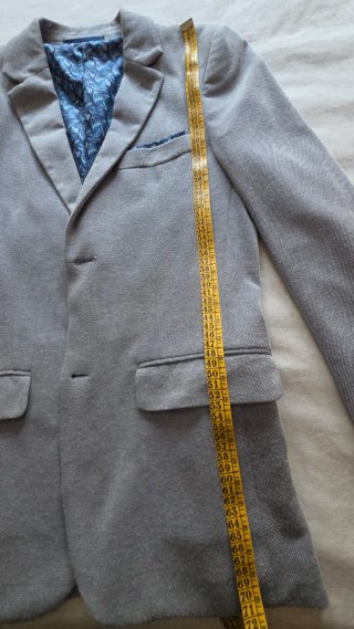 Americana azul con forro estampado