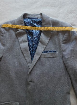 Americana azul con forro estampado