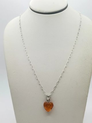 Colgante Corazón y Cadena Plata 925