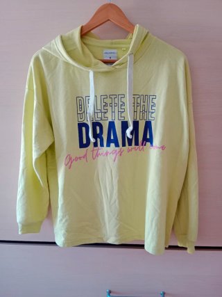 Sudadera capucha mujer amarilla talla S