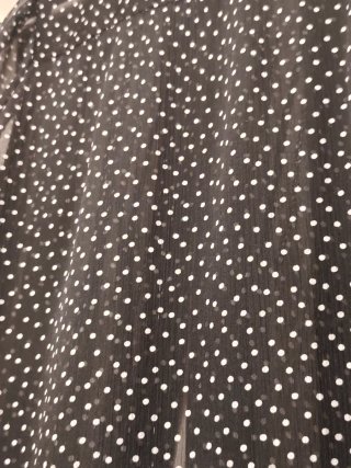 Camisa transparente de topitos negra