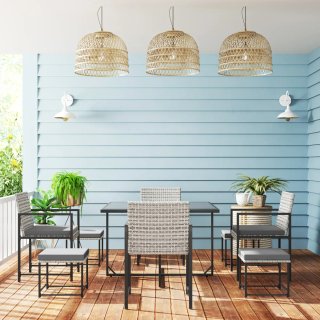 Conjunto Jardín Ratán 9 Piezas