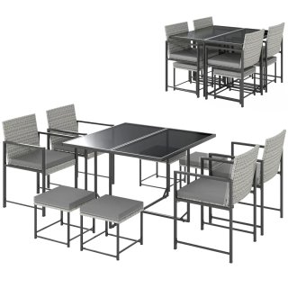 Conjunto Jardín Ratán 9 Piezas