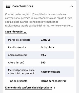 Horno Zanussi Inox Poco Uso