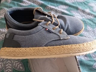 Zapatillas Hombre Lona Beige/Gris azulado