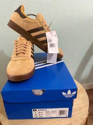 Adidas Gazelle Hombre Talla 40 Beige/Marrón