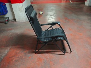 Silla de camping plegable negra