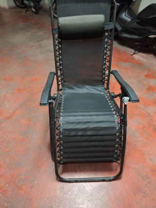 Silla de camping plegable negra