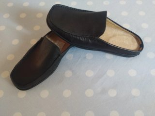 Zapatos Mocasines Piel Mujer azul marino