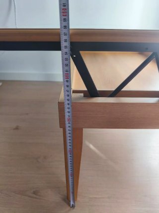 Mesa de centro elevable madera y cristal