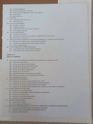 Técnica contable y cuadro de cuentas