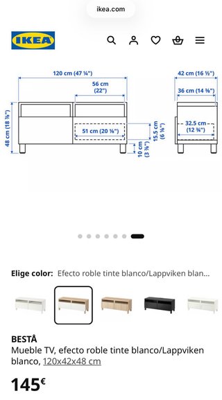 Mesa TV Ikea BESTÅ con ruedas CHOLLO