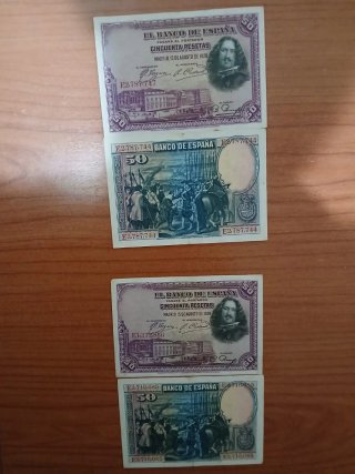 Billetes antiguos España 50 céntimos 1937