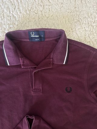 Polo Fred Perry Granate Manga Larga M Vintage