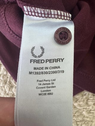 Polo Fred Perry Granate Manga Larga M Vintage