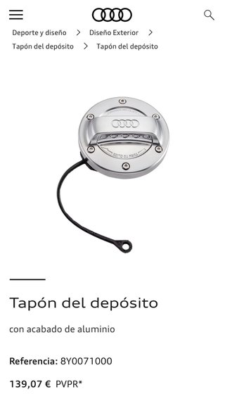 Tapa combustible Audi Aluminio Original