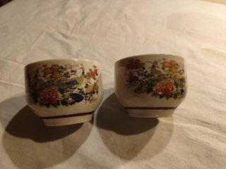 Pareja Tazas Té antiguas Cerámica Japón