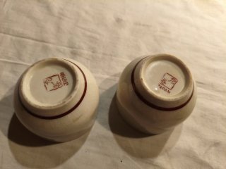 Pareja Tazas Té antiguas Cerámica Japón