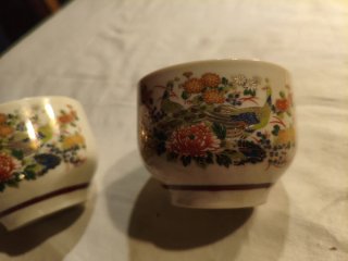 Pareja Tazas Té antiguas Cerámica Japón