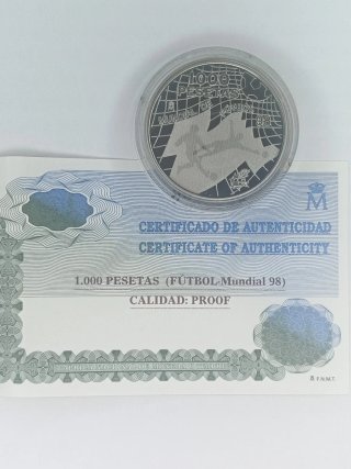 Moneda 1000 pesetas Mundial 98