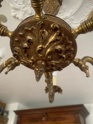 Lámpara araña bronce macizo 9 luces