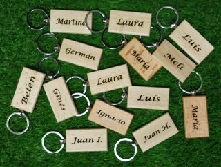 Llaveros madera personalizados equipos fútbol